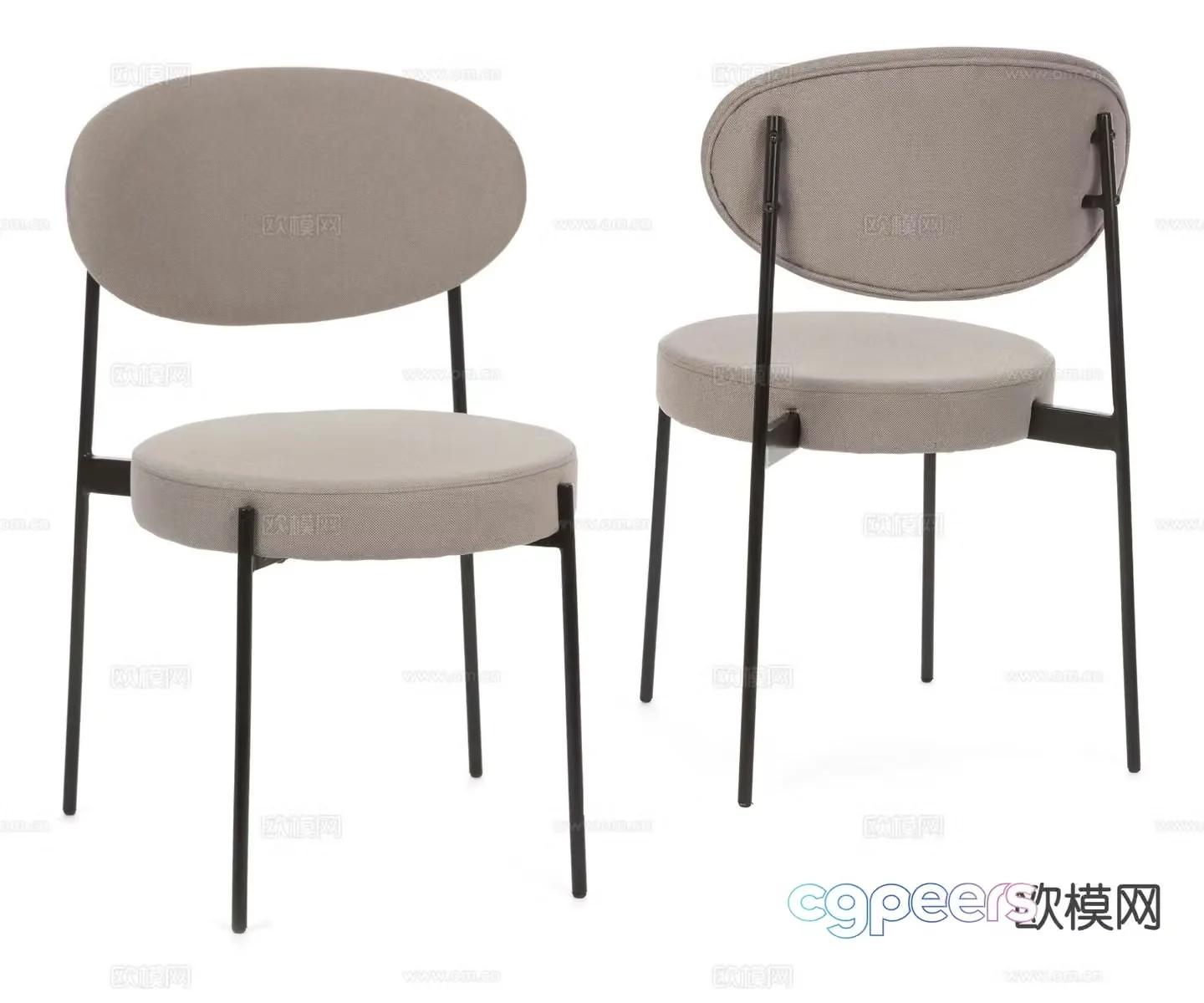 Modern chair dining chair single chair 3d model