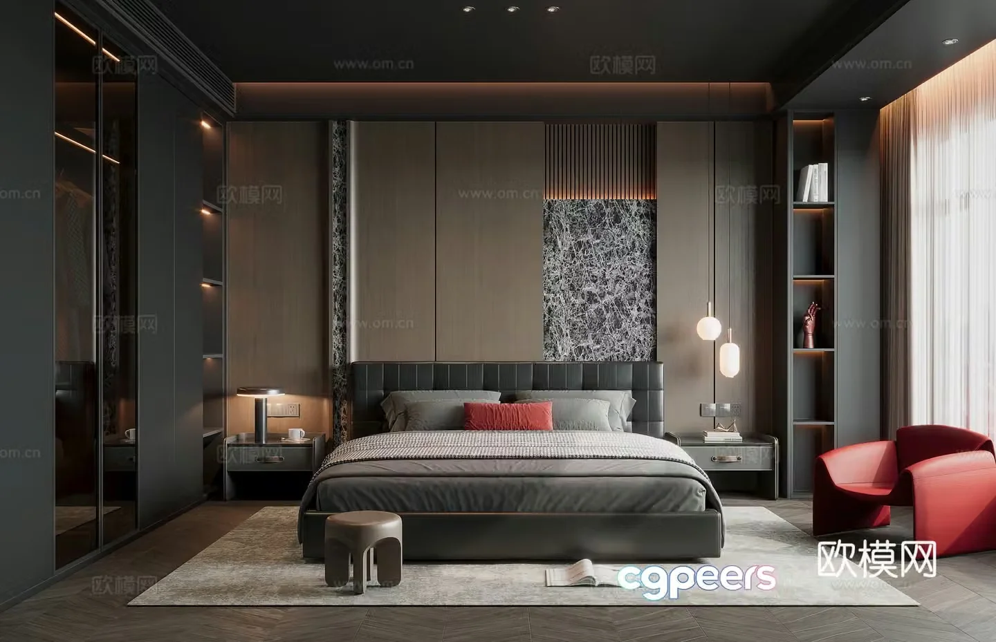 Italian style bedroom master bedroom 3d model