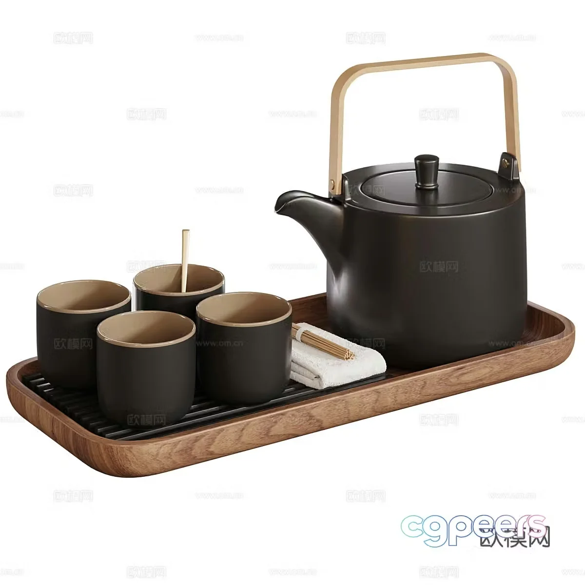 New Chinese tea set Tea 3D model