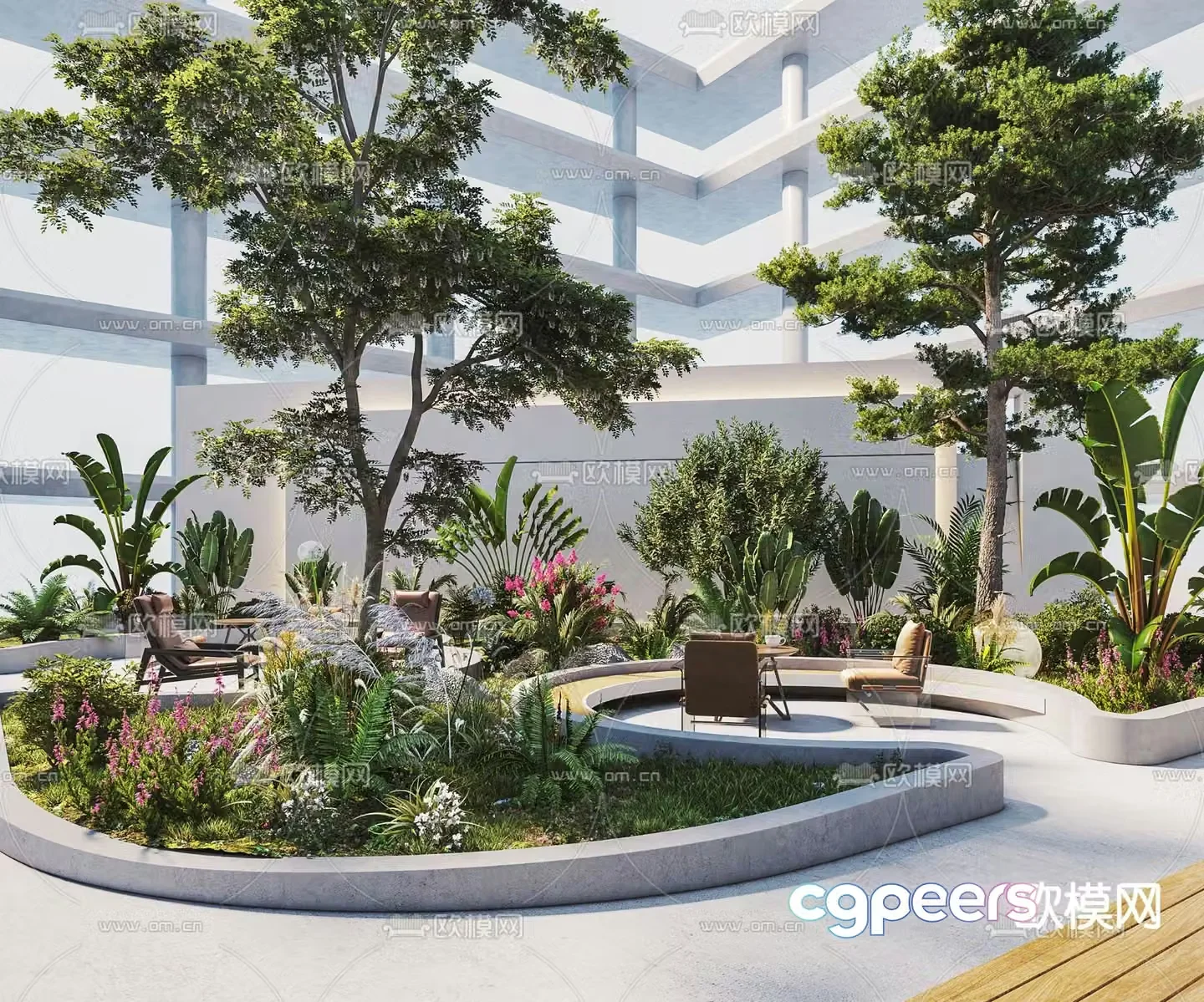 Atrium garden landscape 3d model