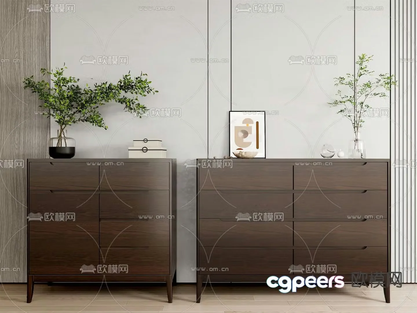 New Chinese style chest of drawers 3D model