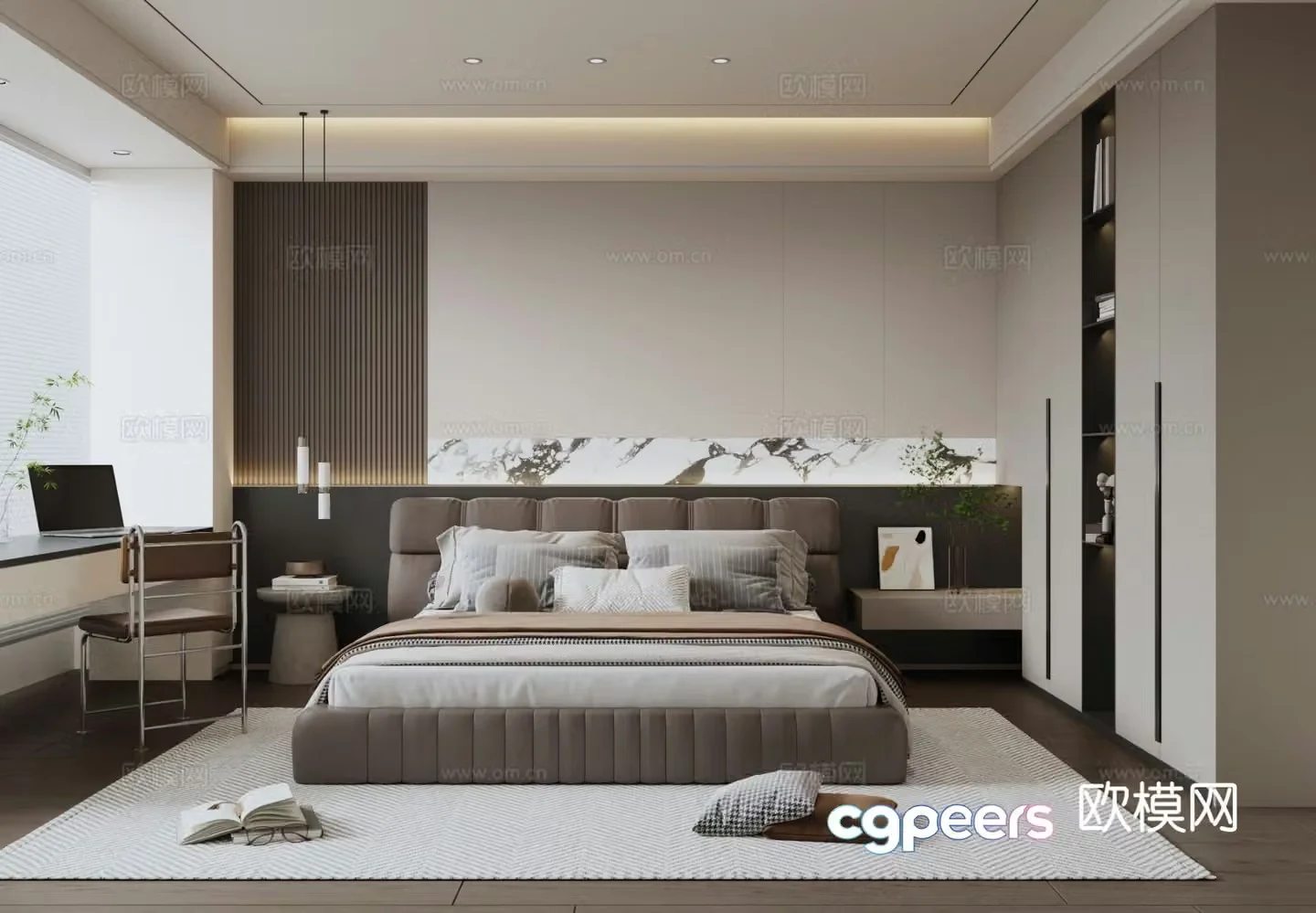 Italian style bedroom master bedroom 3d model