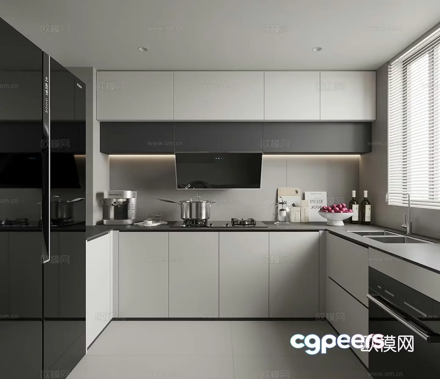 modern kitchen cabinet 3d model