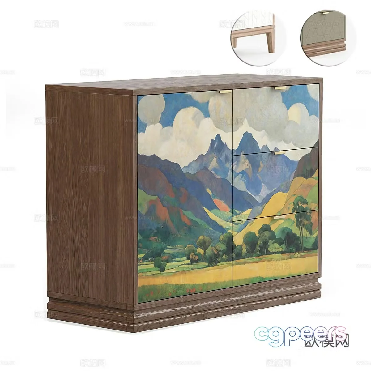 Modern entryway cabinet 3d model