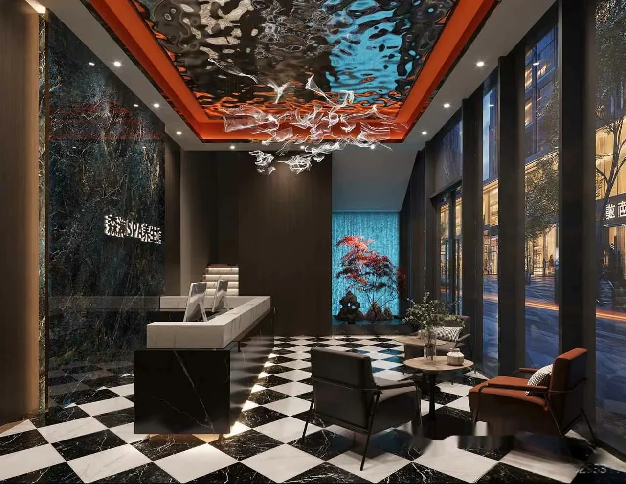 Modern Office Lobby 3D Model – 8928 – CORONA Render
