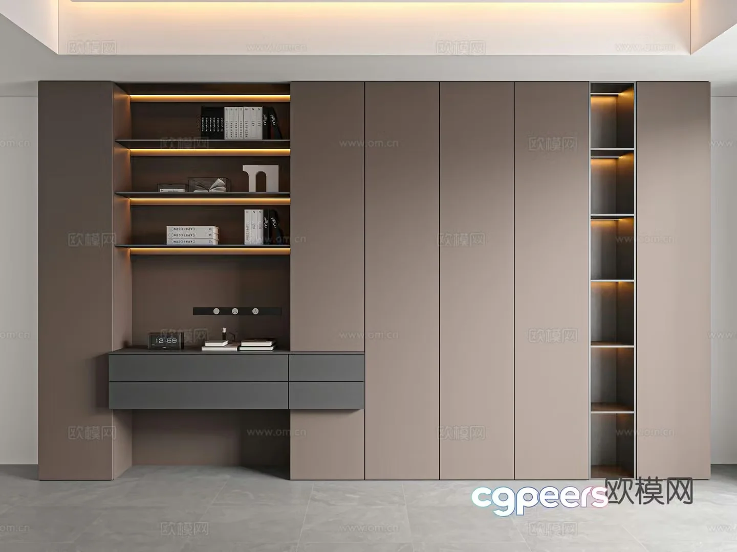 Modern Italian bookcase 3d model