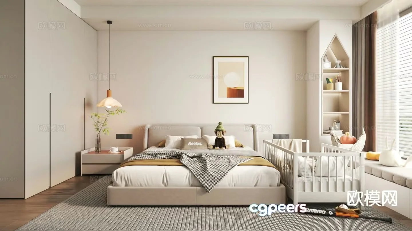 Cozy Bedroom 3D Model – 18627 – VRAY Render