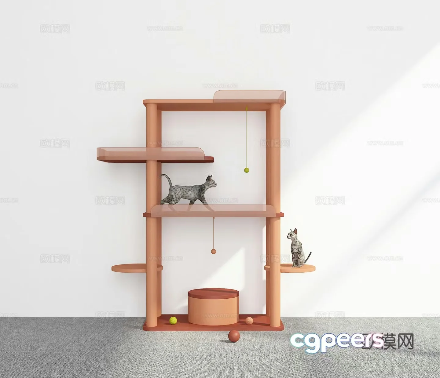 Modern cat crawling frame 3d model
