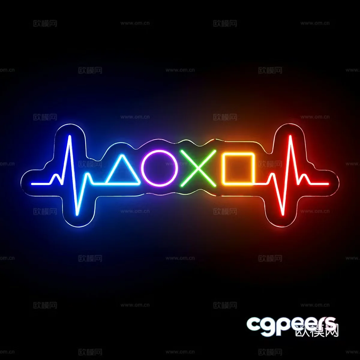 Modern neon sign 3d model
