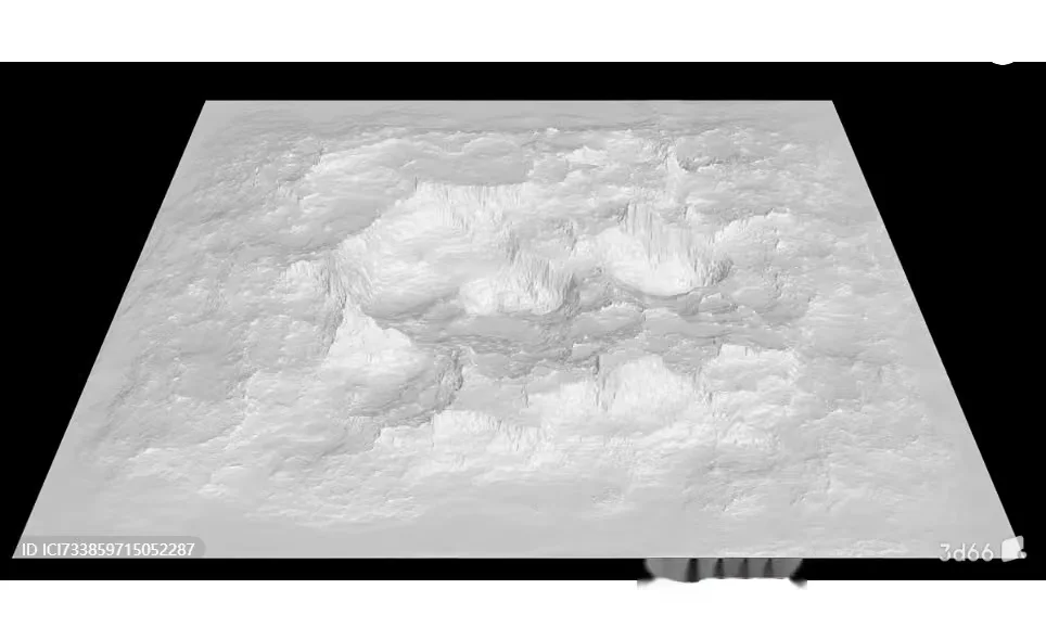 A 3D Terrain Model With A Rocky Texture 3D Model – 12227 – VRAY Render