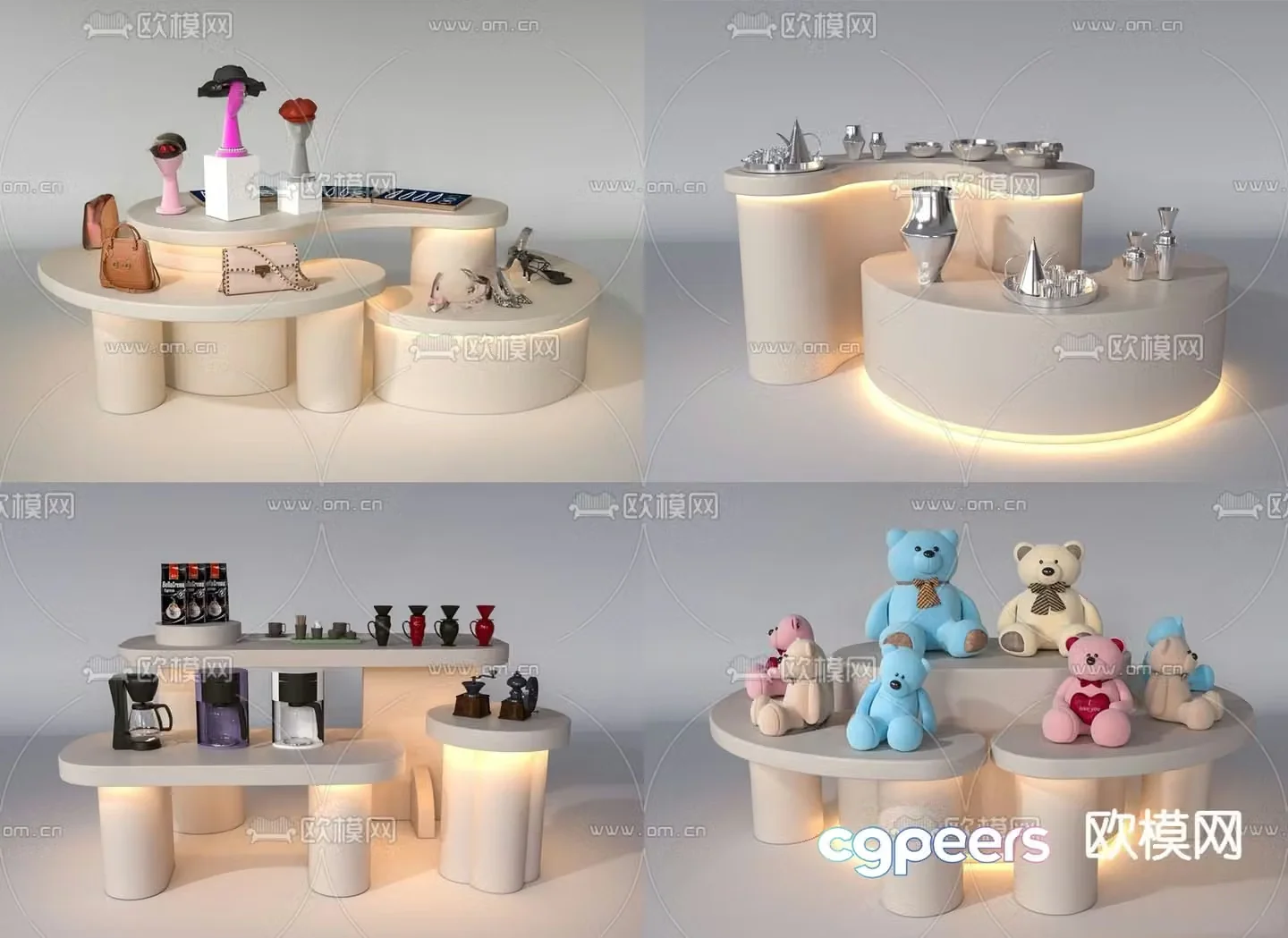 Doll showcase electrical booth bag island stand 3D model