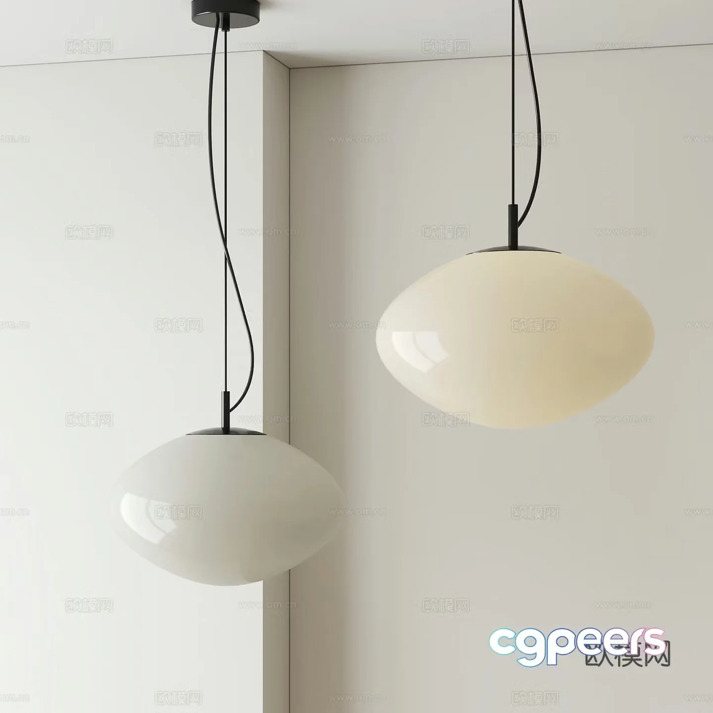 Modern spherical small chandelier 3d model