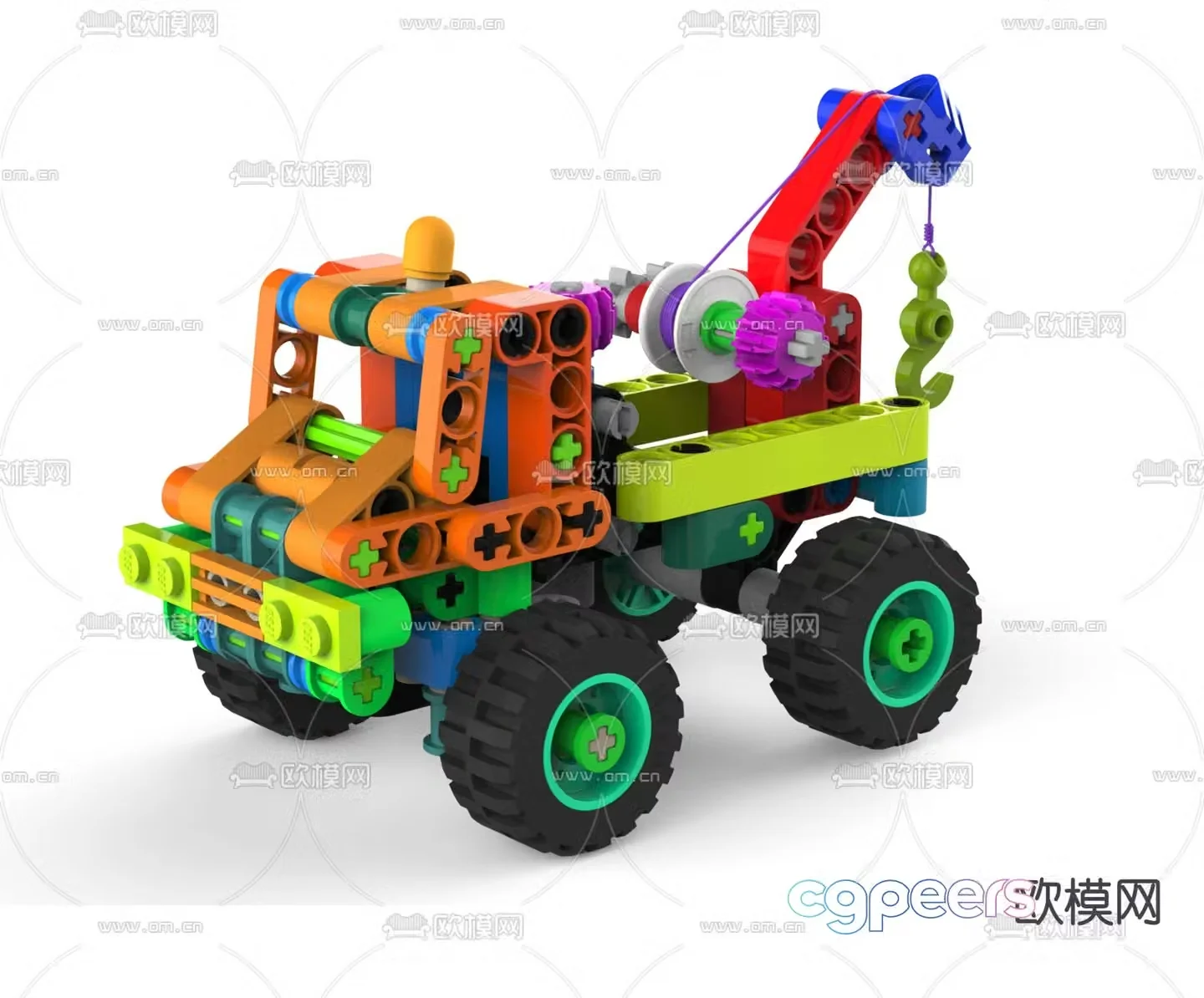 Modern building block toy car 3d model