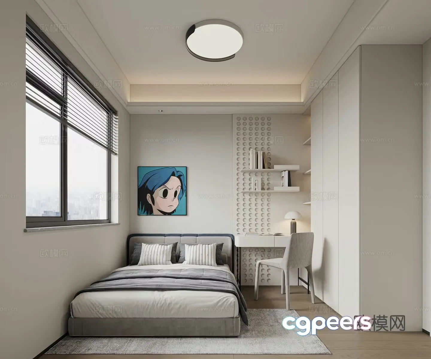 Modern simple boy room children room children room 3d model