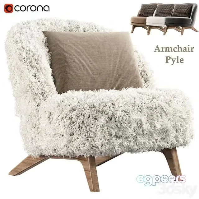 3ds Max Free – Armchair Pyle by divan.ru, Pyle Cozy White