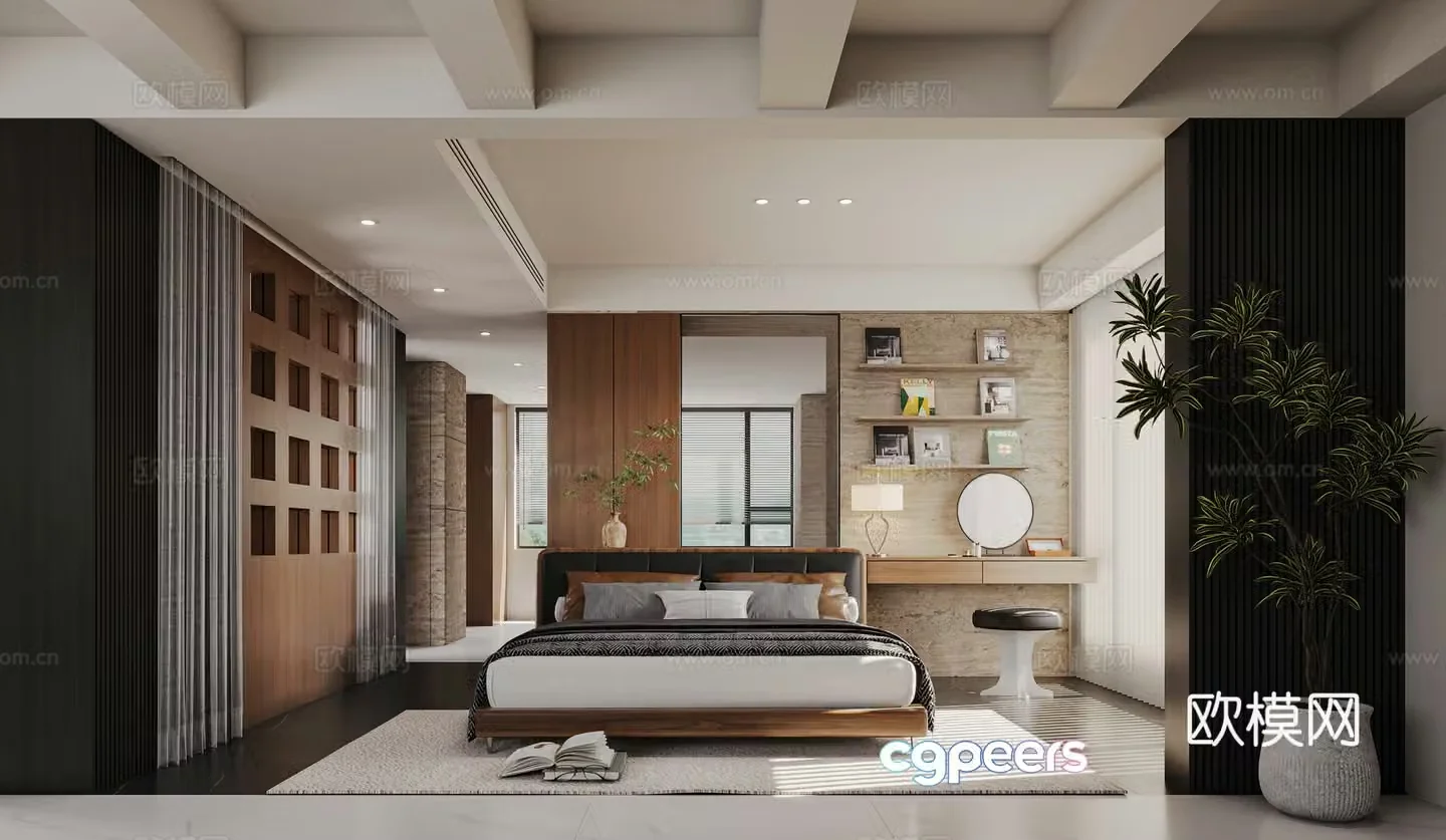 Modern medieval bedroom 3d model