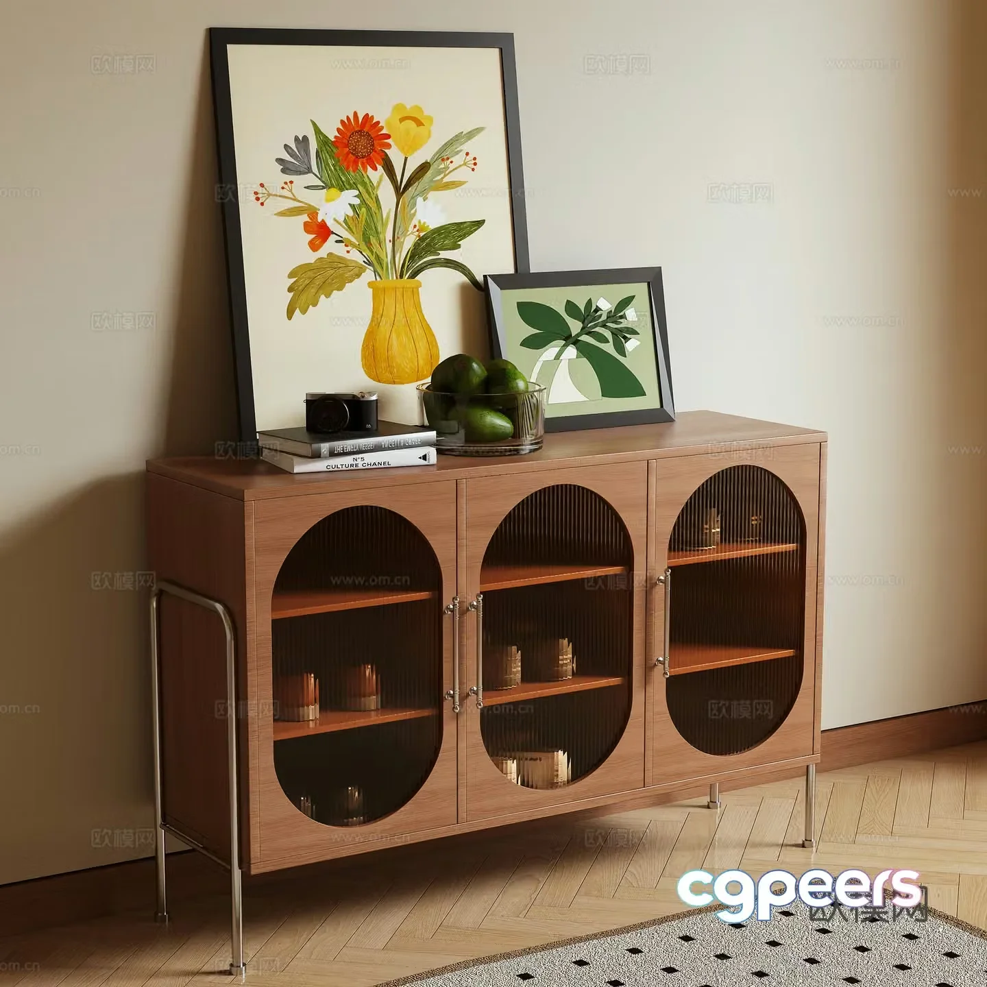 Log wind shoe cabinet 3d model