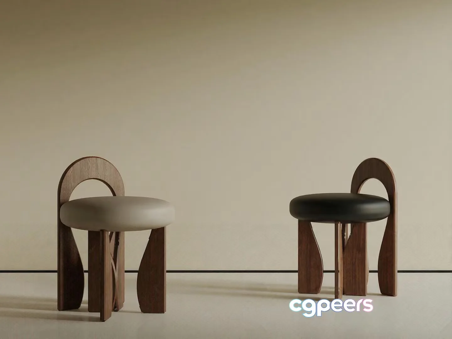 Modern Wooden Chairs 3D Model – 16493 – VRAY Render