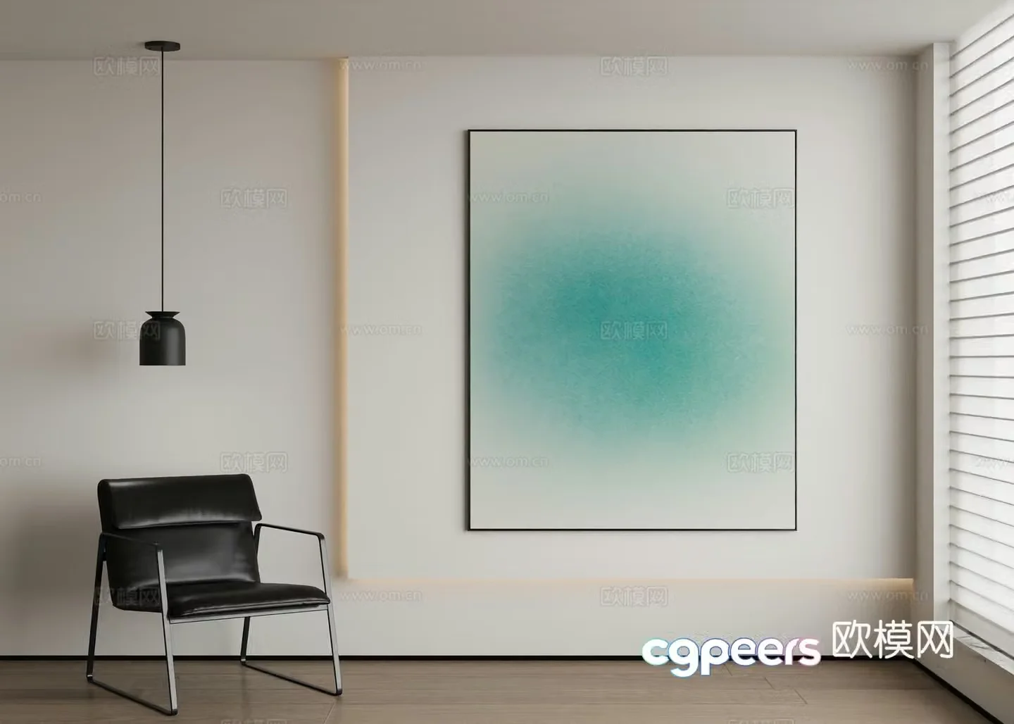 Modern abstract painting decorative painting 3d model