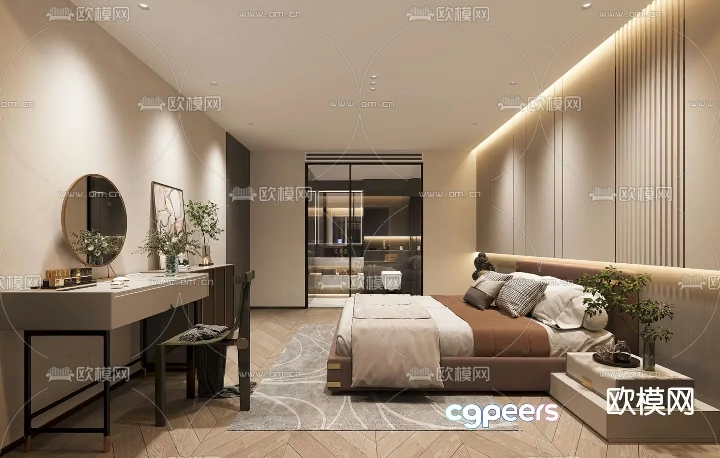 Modern bedroom master room 3d model