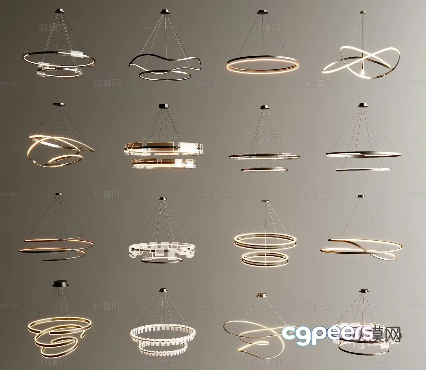 Modern chandelier 3d model