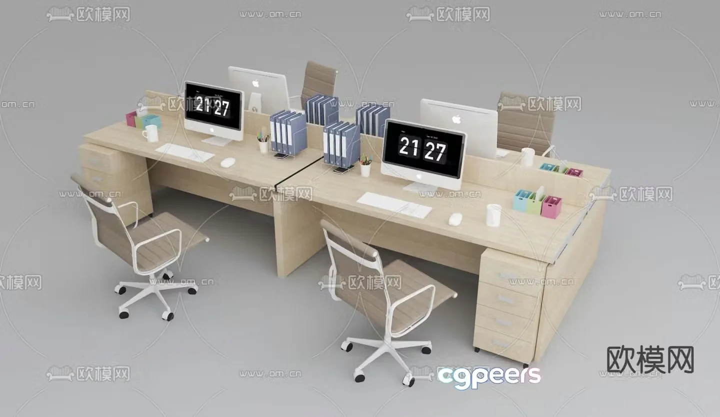 Desk post work station card position 3D model