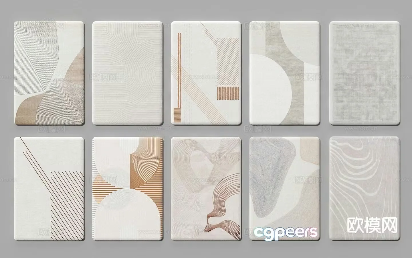 Modern carpet square rug 3d model