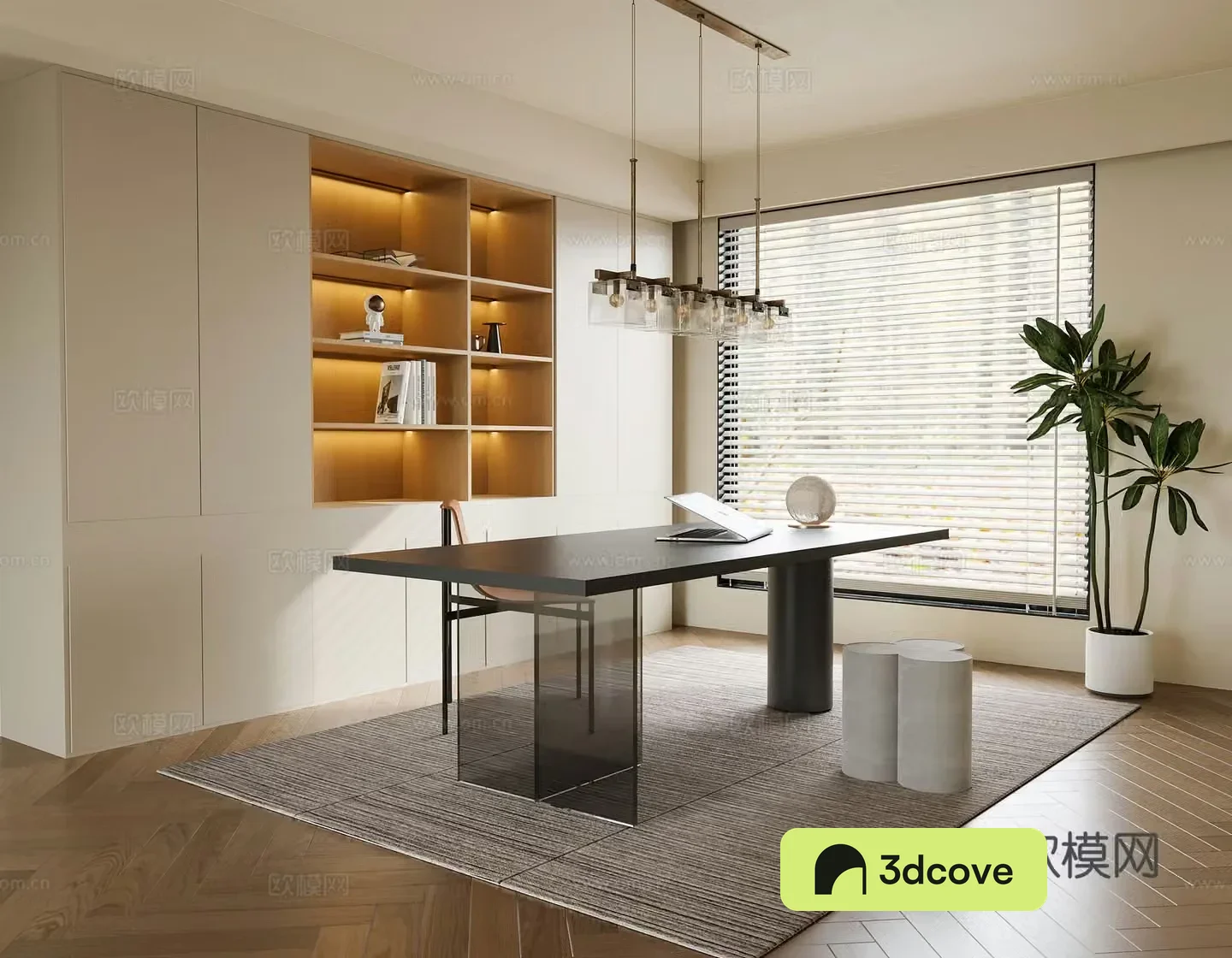 Modern study creamy style study simple desk modern desk office desk