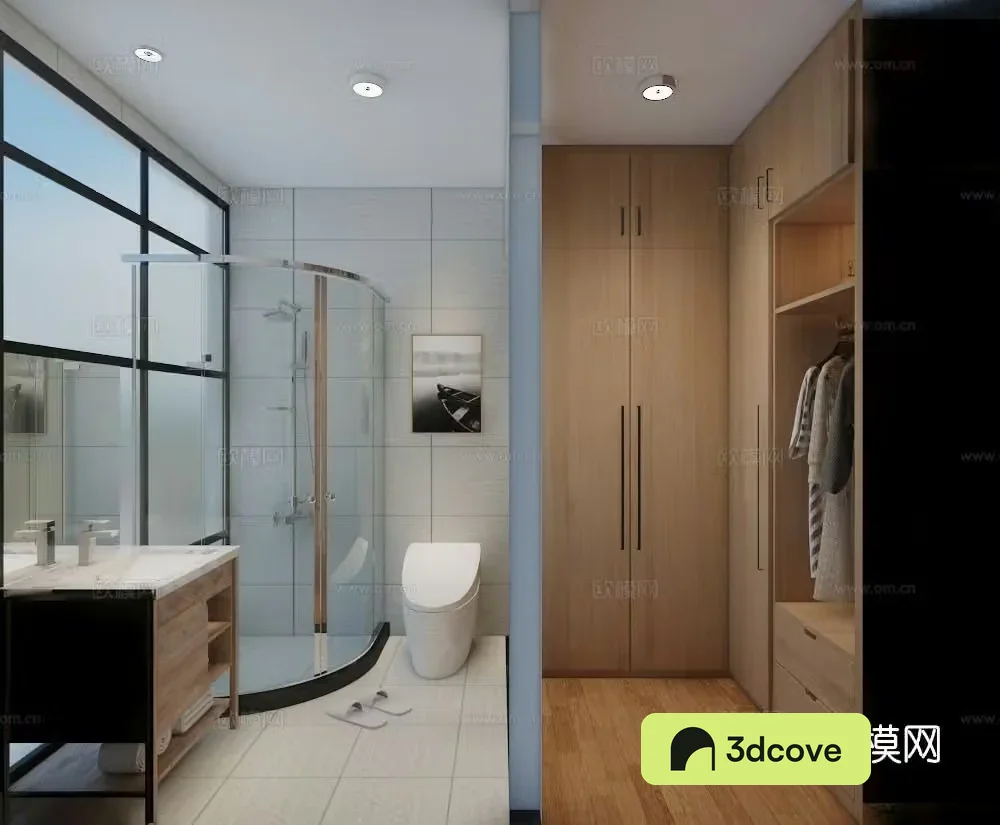 Modern bathroom toilet