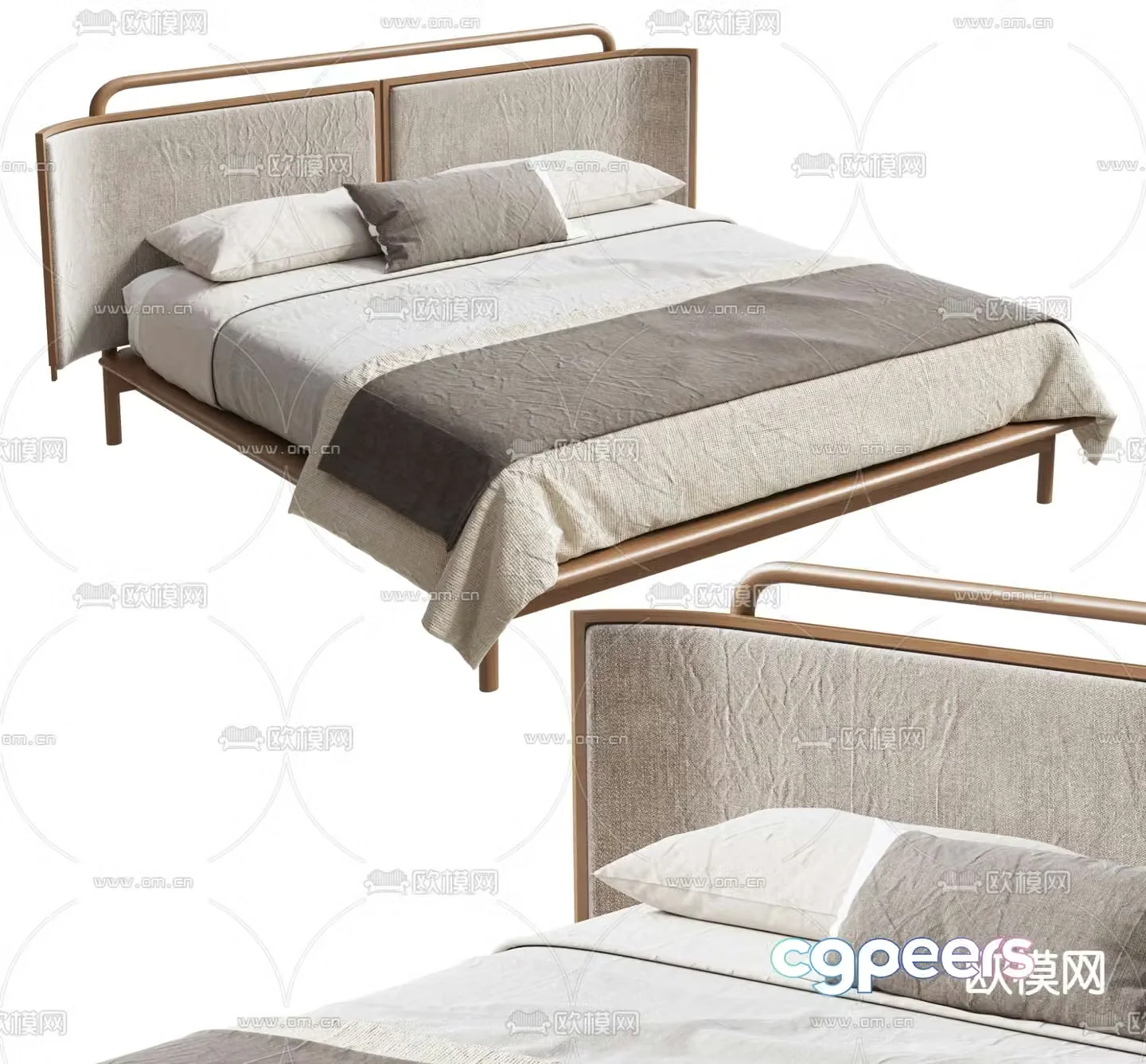 Frida double bed 3d model