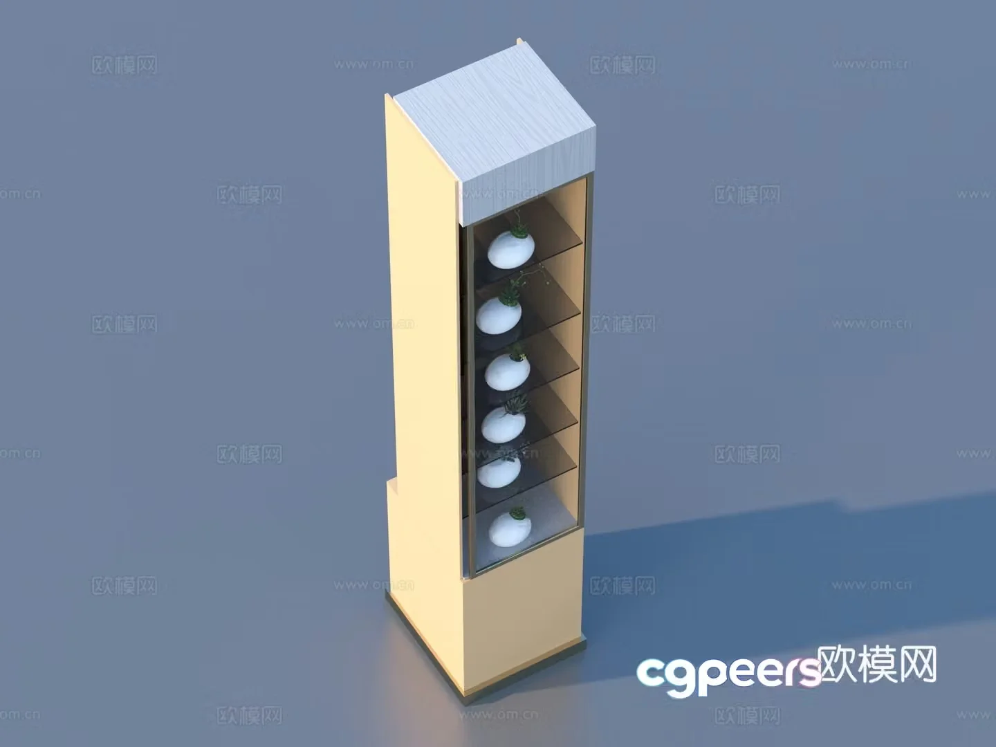 Egg shape Potted green plant 3d model