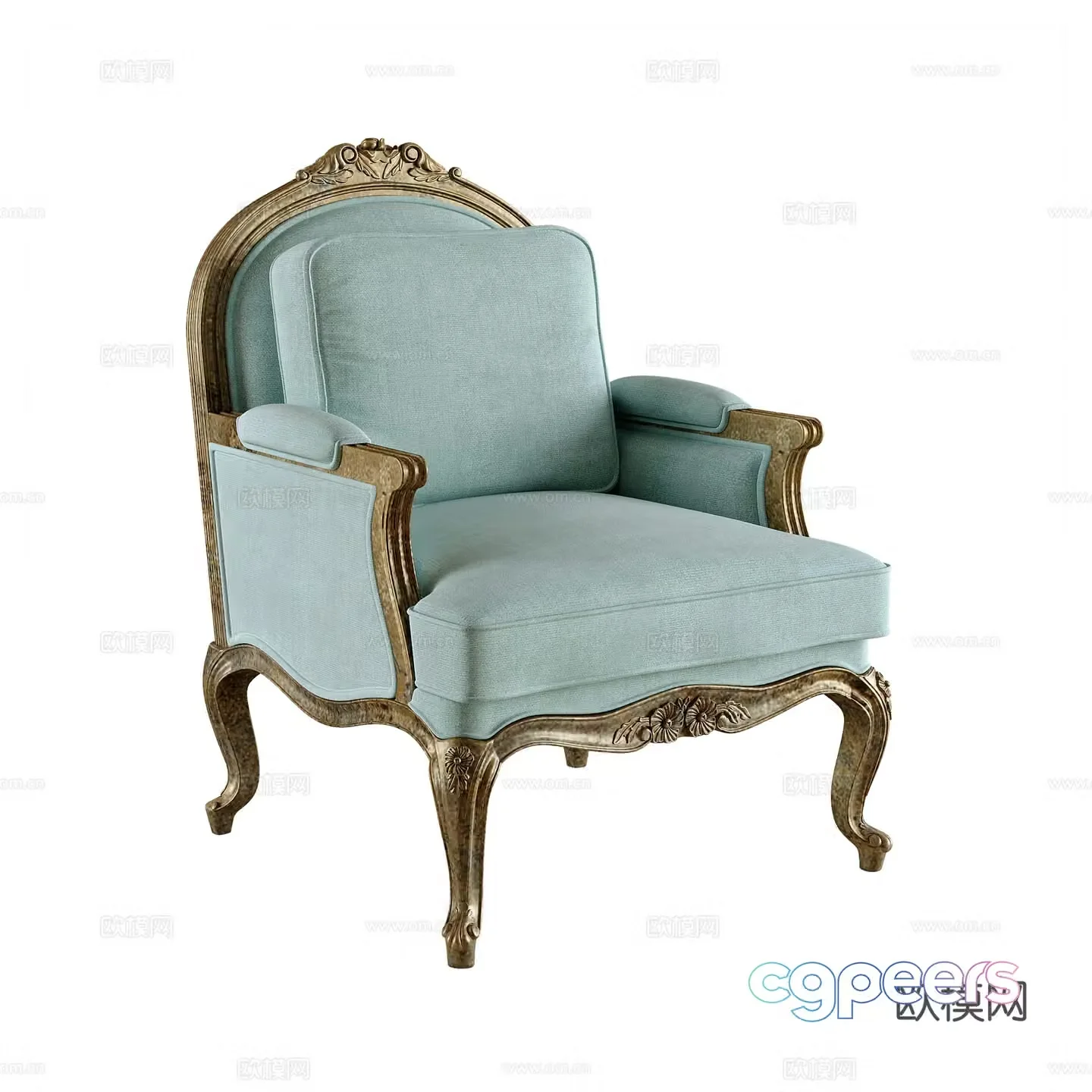 French single sofa 3d model