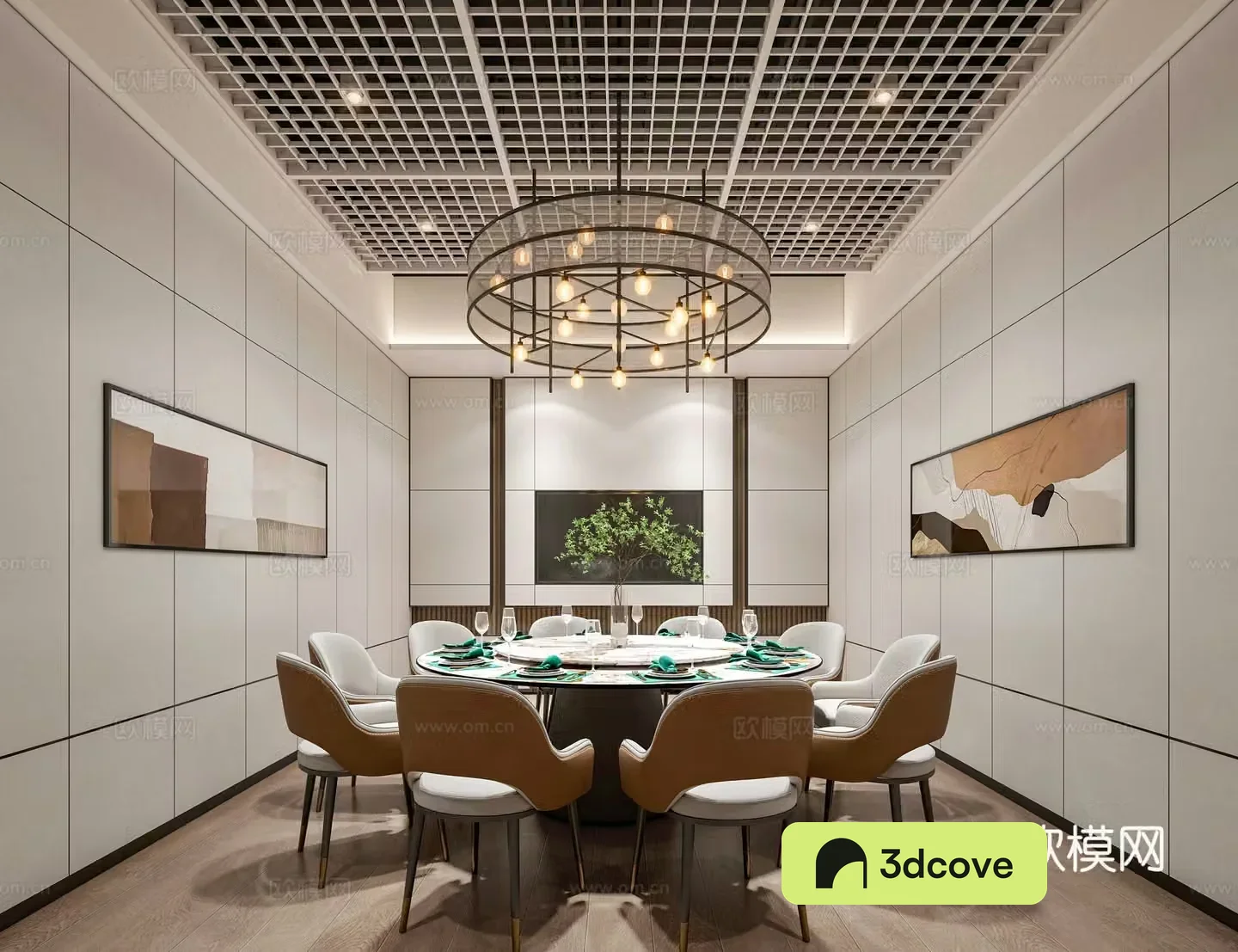 Modern restaurant chandeliers dining table and chair combination