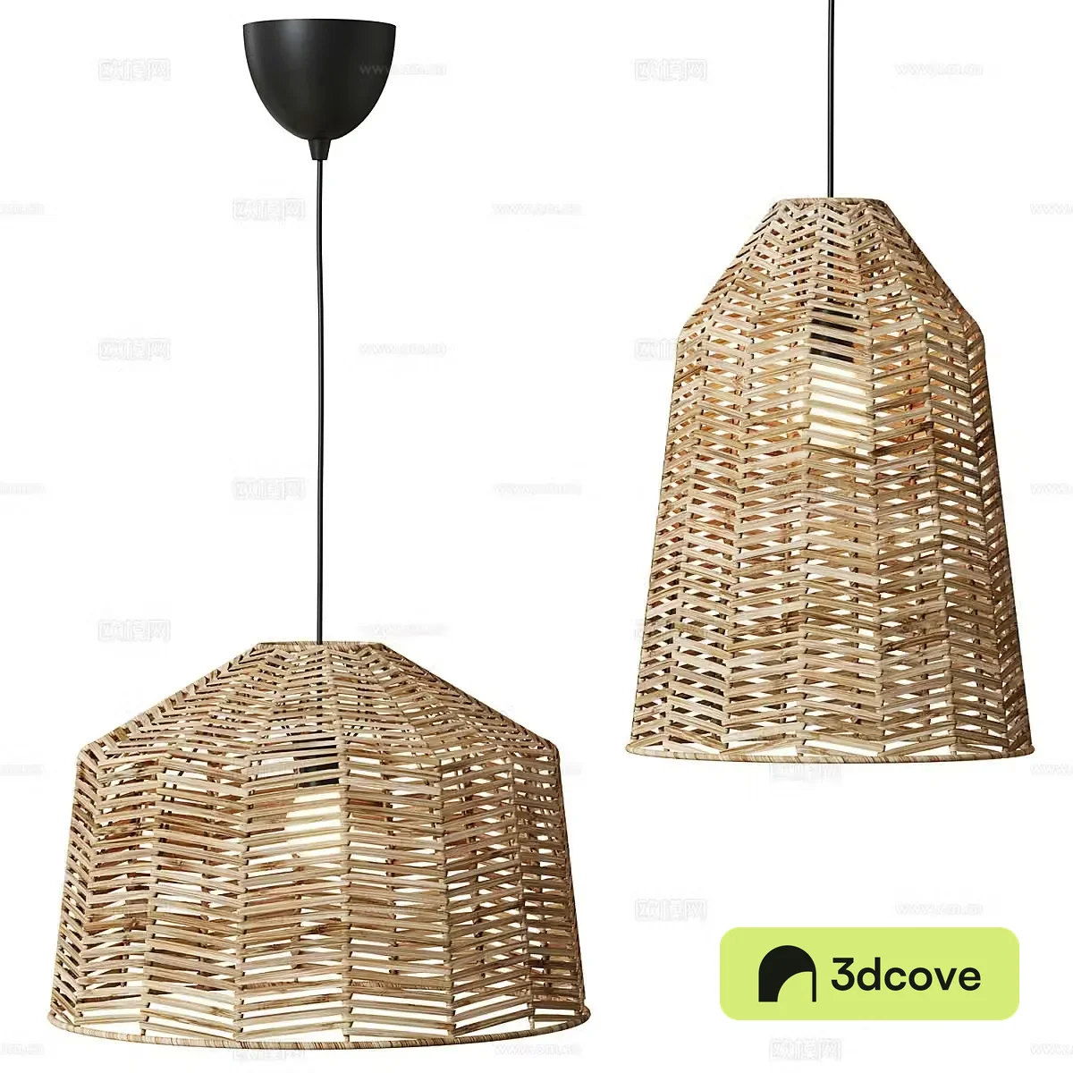 New Chinese style KAPPELAND IKEA rattan chandelier
