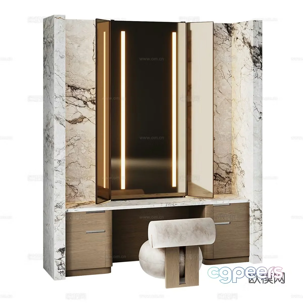 New Chinese style light luxury dressing table 3D model