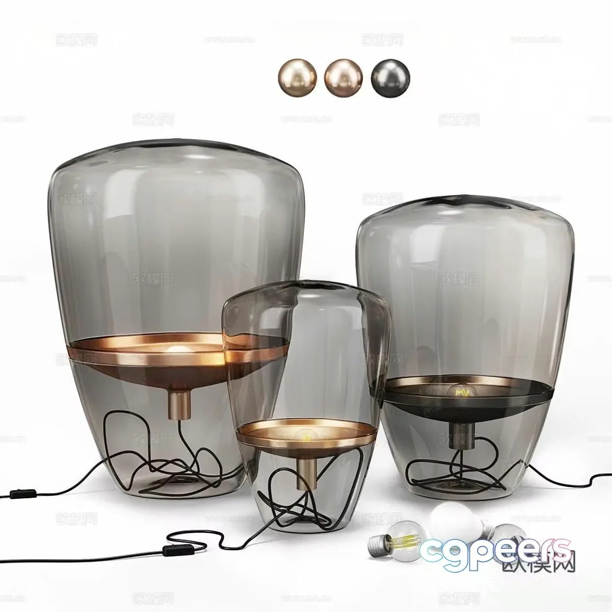 Brokis modern glass desk lamp metal desk lamp balloon desk lamp 3d model