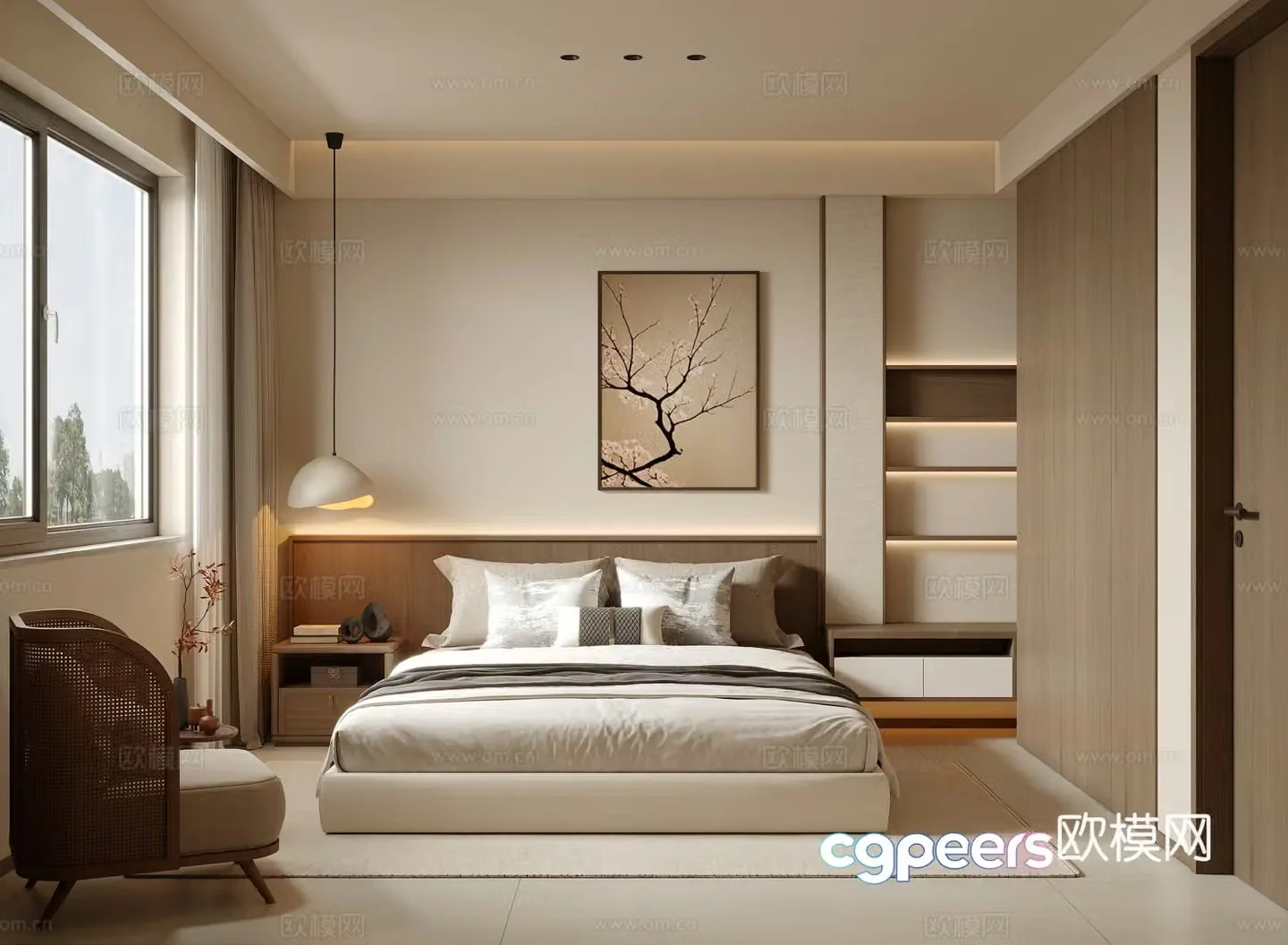 Song style aesthetic bedroom 3D model