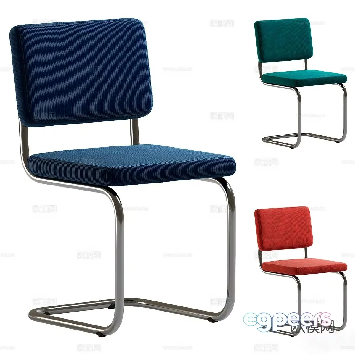 Single chair dining chair 3d model