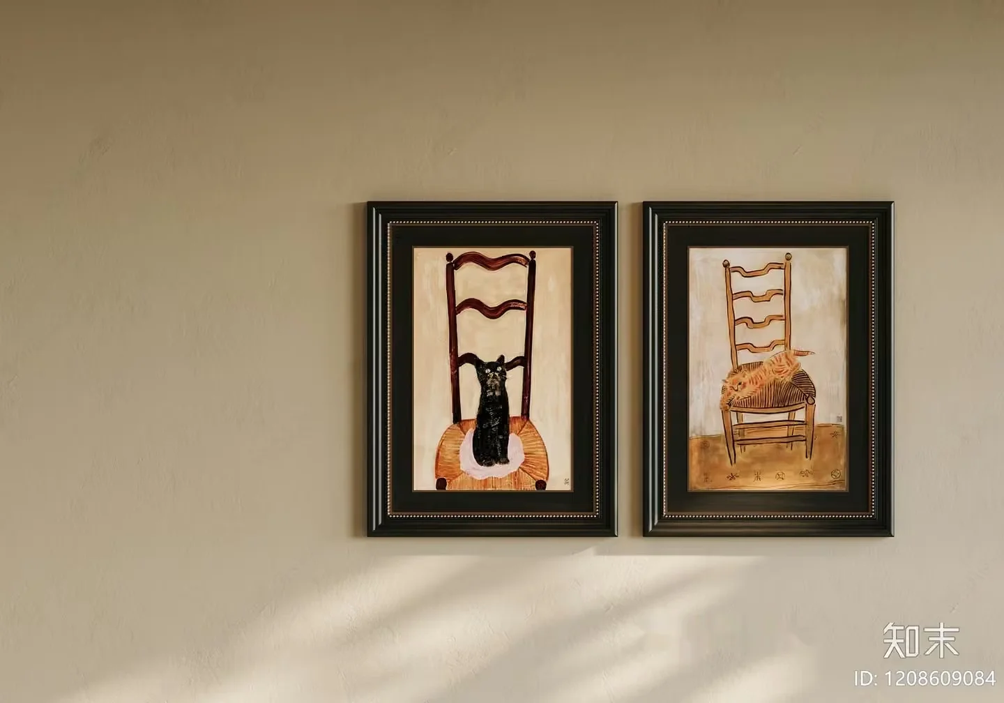 Two Framed Paintings Of Chairs On A Wall 3D Model – 22554 – VRAY Render