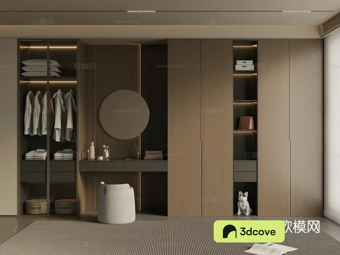 Middle Chinese style wardrobe master bedroom wardrobe dressing table