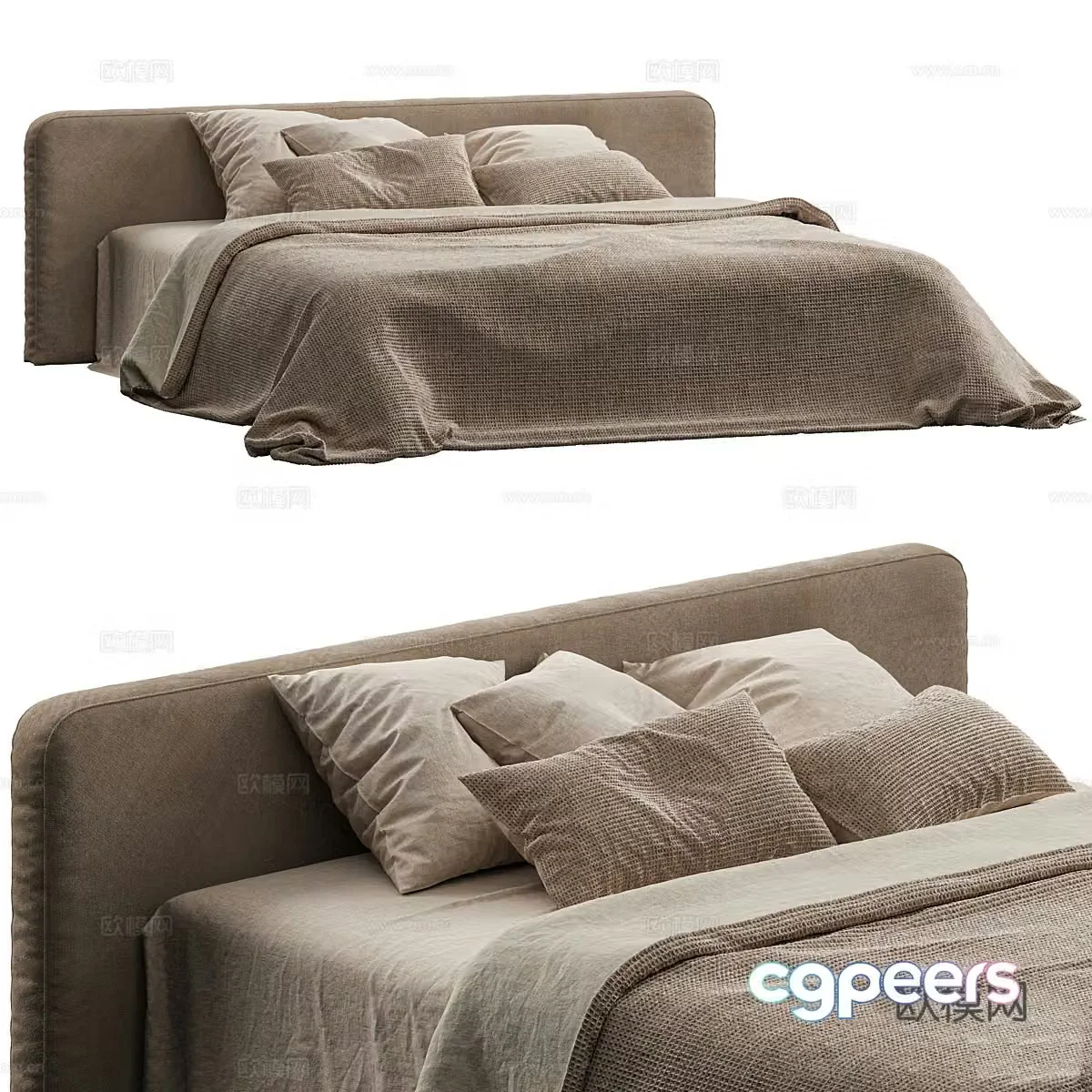 Double bed 3d model