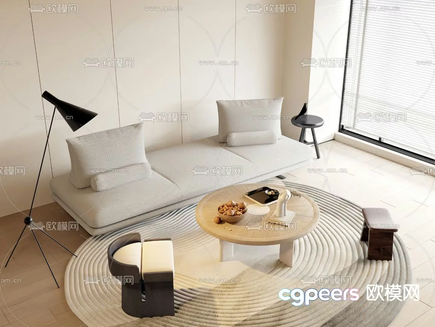 Modern sectional sofa 3d model