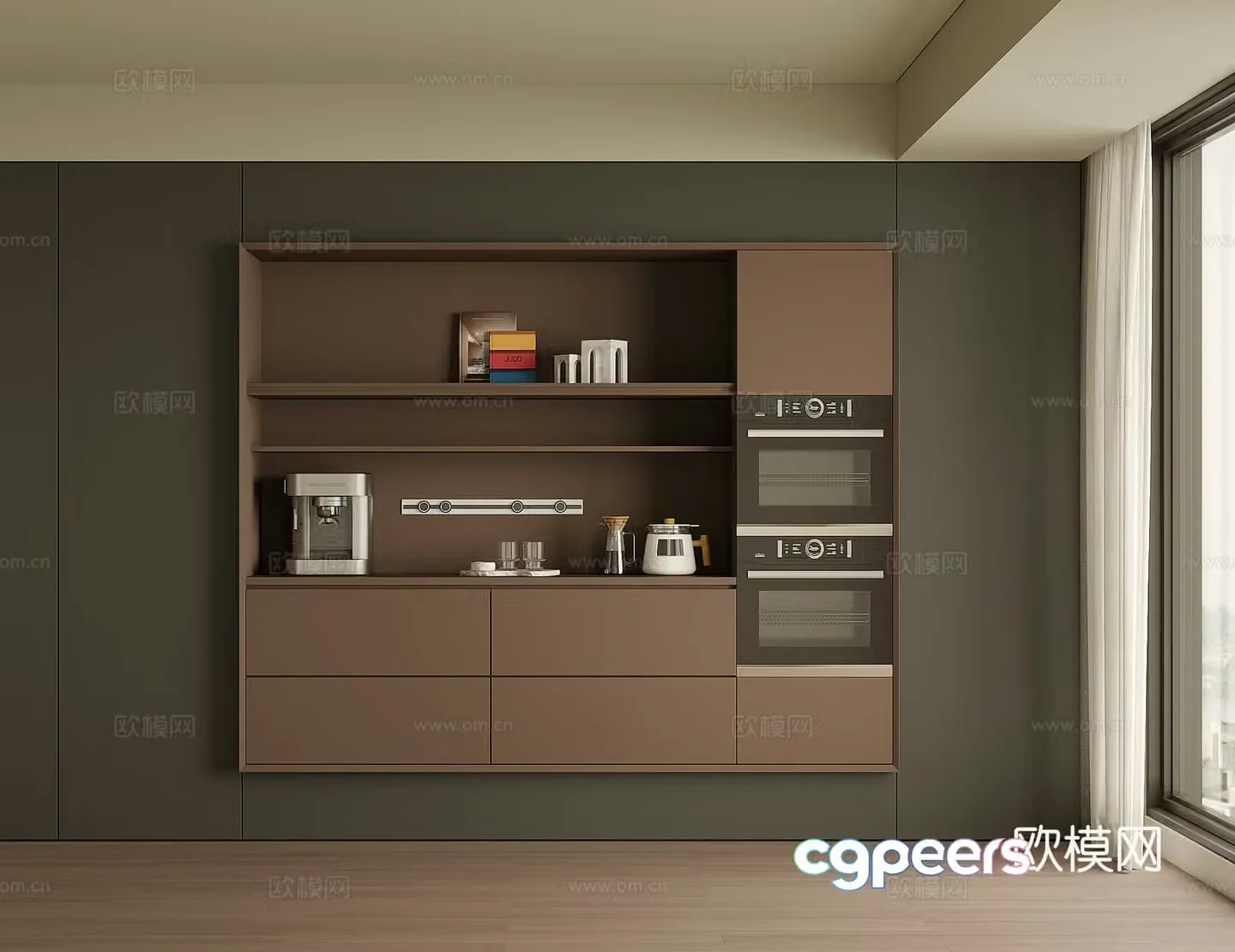 Modern wine cabinet sideboard 3D model