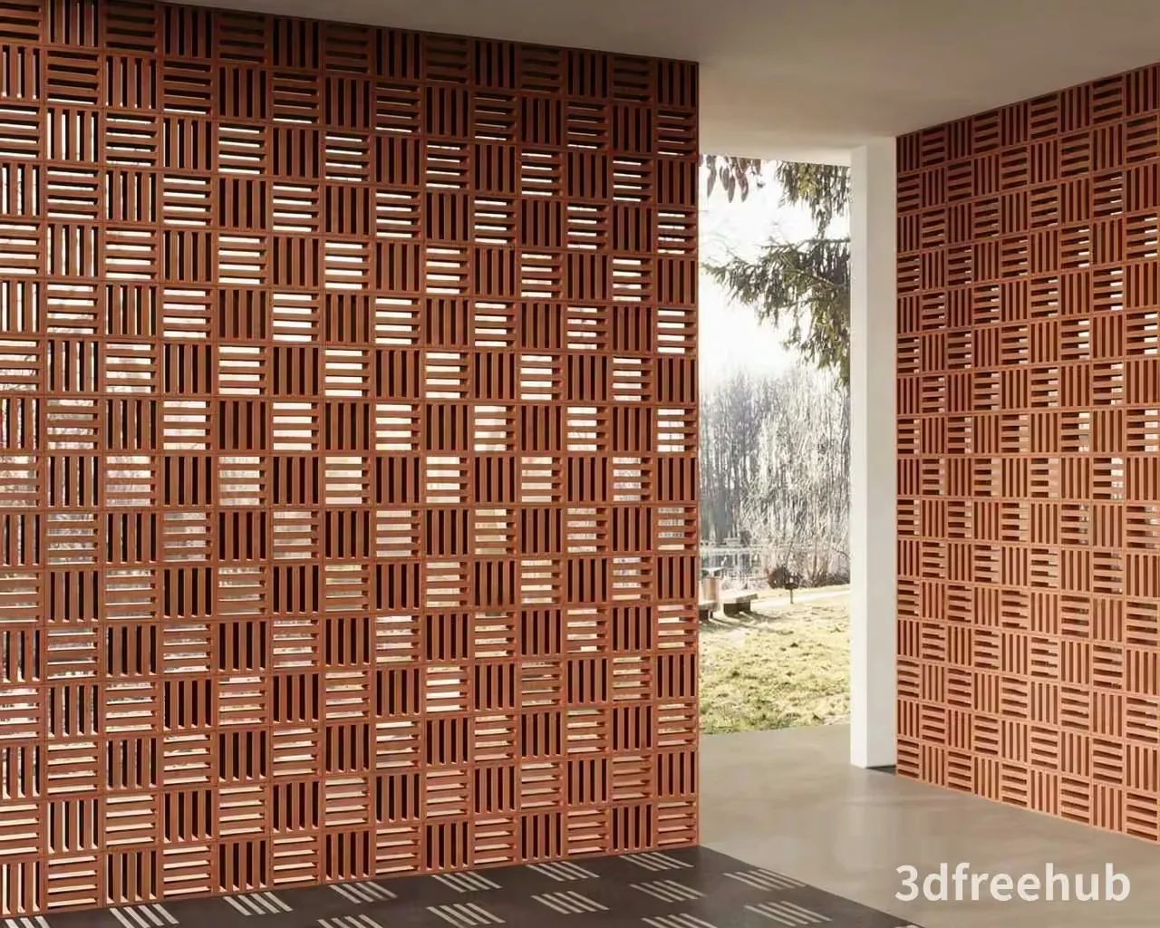 A Modern Wall With A Unique Design 3D Model – 21857 – VRAY Render