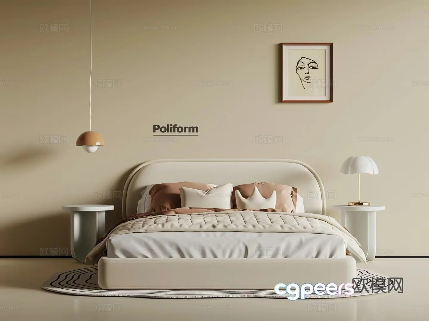 Modern children’s bed 3d model