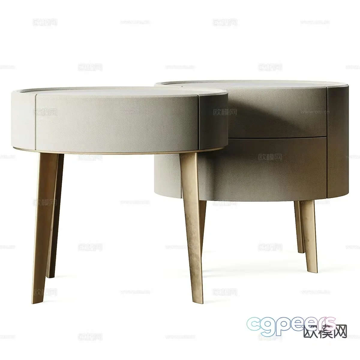 Poliform KELLY oval bedside table 3d model