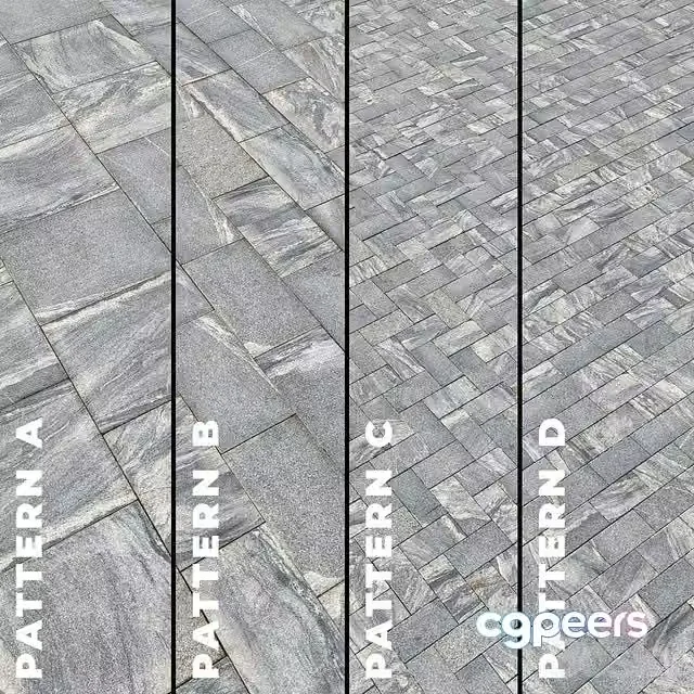 3ds Max Free – Set of four granite paving textures 7196