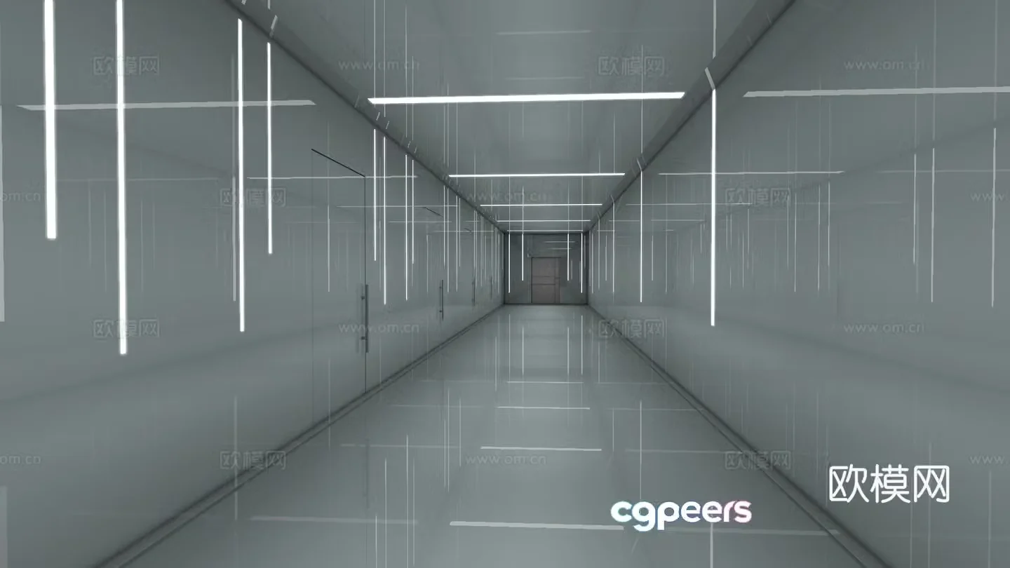 Science fiction walkway Technology channel 3D model