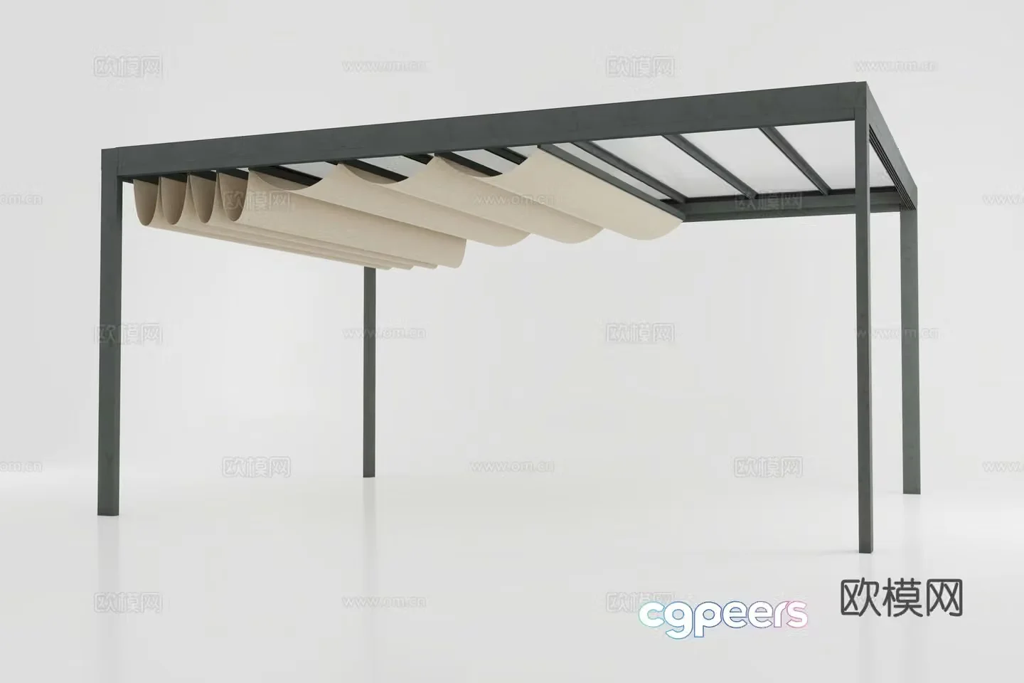 Canopy Carport straw shed retractable awning glass awning 3d model