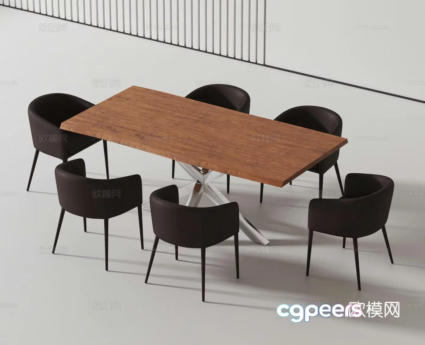 Modern dining table and chair 3d model